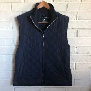 Southern Marsh quilted zip vest - navy blue